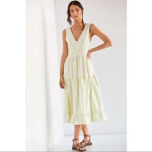 NEW Anthropologie Striped Tiered V-Neck Ruffle Maxi Dress Plus 1X